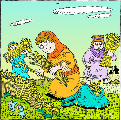 Ruth Gleaning With Workers