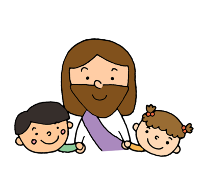 Jesus with two kids
