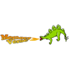 This is an image of a green dinosaur breathing fire. In the fire are the words, &quot;Memory Verse.&quot; Great for children's ministries!