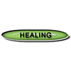 Image of green button with the word 'Healing'