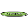 Green button with the word 'Abortion'