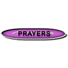 Purple button with the word 'Prayers'