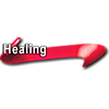 Red button with the word 'Healing'