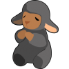 This is a simple yet very cute graphic of a black lamb praying. Available also in white.