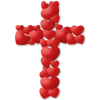 Cross made of hearts