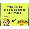 Wise people see trouble ahead and avoid it