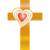 Cross with heart