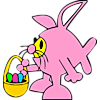 Fish with Easter basket in bunny suit
