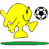 Fish kicking soccer ball