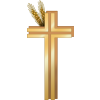 Cross with two heads of wheat