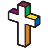 Brightly colored cross