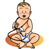 This is an image of a baby in diapers with a stethoscope. Possibly a budding doctor?