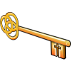 This is an illustration using a key. The end that unlocks is a cross, the other is a symbol for the trinity.