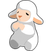 This is a simple yet cute image of a little white lamb praying. Available also in black.