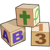 These baby blocks with abc's as well as the top one having a cross and a Christian fish on it, remind us to teach even the babies about the Lord Jesus Christ.