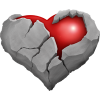 Stone heart cracked open revealing heart of flesh