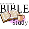 This is a clipart image of a bible next to a hot cup of coffee. A pleasant image for a bible study invitation!