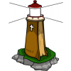 This is a drawing of a lighthouse shaped like a Bible. It has a good, solid rock under it. The bible is a lighthouse for those who are looking for rescue.