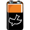 Battery with dove symbol on it