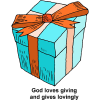 This is a cartoon style image of a nicely wrapped gift. We usually expect presents to be something we like, and thats exactly what God gives.
