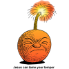 This is an image of a bomb with a lit fuse. Below it are these words, &quot;Jesus can tame your temper.&quot;