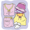 This an image of baby clothes. Cute for invitations or scrap booking.