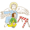 This image is of an angel pointing a girl away from danger. We may not see them, but they are all around us.