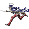 Uncle Sam Charging with bayonet
