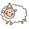 Happy Sheep wearing a party hat