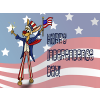 Rabbit on Stills dress in Uncle Sam garb. Happy Independence Day