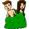 Adam and Eve smiling