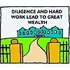 Diligence and hard work lead to great wealth