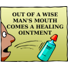 Out of a wise man's mouth comes a healing ointment