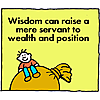 Wisdom can raise a mere servant to wealth and position