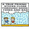 A true friend sticks close through good times and bad