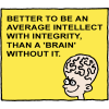 Better to be an average intellect with integrity, than a 'brain' without it