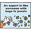 An expert is like someone with bags of jewels