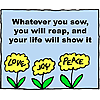 Whatever you sow, you will reap, and your life will show it