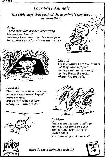 Sunday School Activity Sheet: Four Wise Creatures ( 1 of 2 )