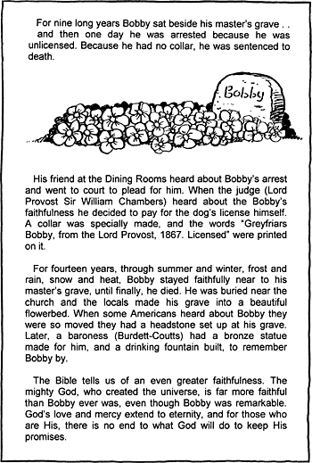 Sunday School Activity Sheet: Greyfriars Bobby  ( 2 of 2 )