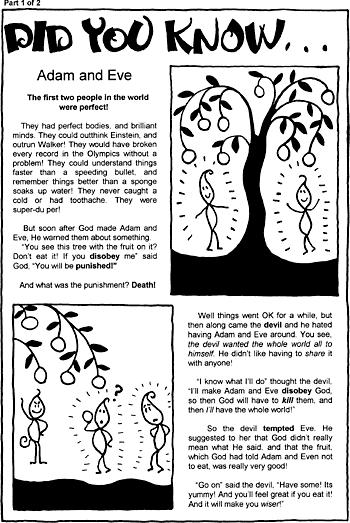 Sunday School Activity Sheet: Did You Know ( 1 of 2 )