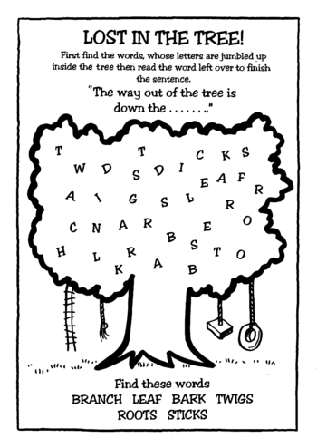 Sunday School Activity Sheet: Lost in the Tree!