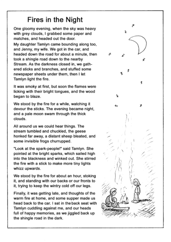 Sunday School Activity Sheet: Fires in the Night