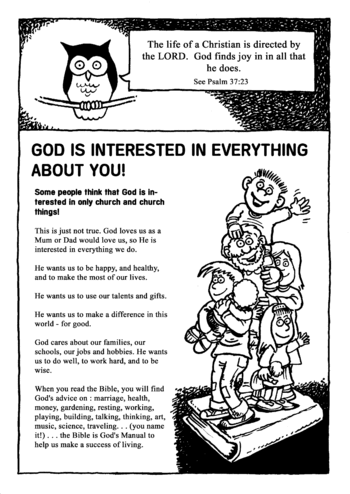 Sunday School Activity Sheet: God is interested in everything about you!