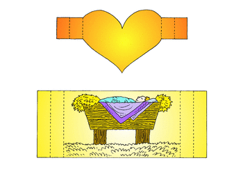 Sunday School Activity Sheet: 3D Nativity Foreground - Colored
