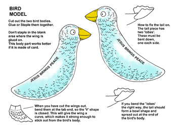 Sunday School Activity Sheet: Bird Model - color  ( 1 of 2 )