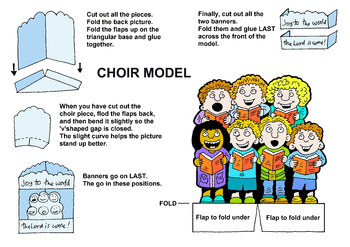 Sunday School Activity Sheet: Caroling Craft - inside - color