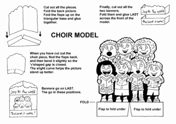 Sunday School Activity Sheet: Caroling Craft - inside