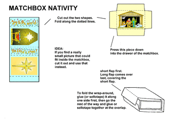 Sunday School Activity Sheet: Matchbox Nativity - color