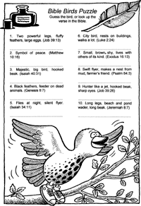 Print-Ready Handout: Bible Bird Puzzle